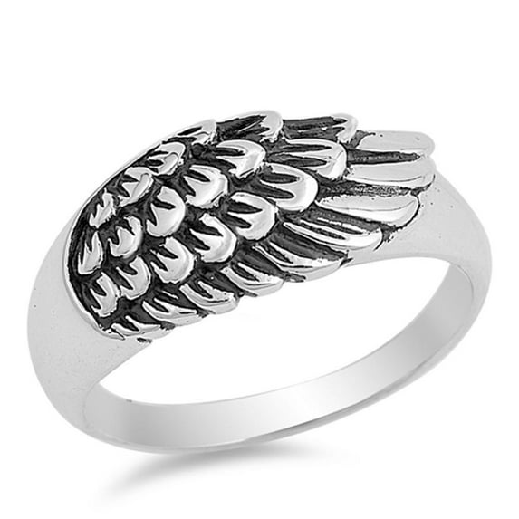 Angel Wings Wholesale Biker Ring .925 Sterling Silver Band Jewelry Female Male Unisex Size 11