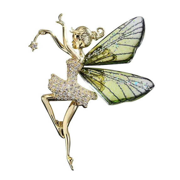 Angel Wings Zirconia Brooch Flying Angel Wings Brooch Pin Wedding Bouquet Lapel Pin Jewelry For Women Bridal
