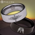 thumbnail image 1 of Angel Wings and Cross Tungsten Carbide Ring, 1 of 9