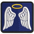 thumbnail image 1 of Angel Wings with Halo Applique Multi-Color Embroidered Hook & Loop Patch - 3.5 Inch Large, 1 of 5
