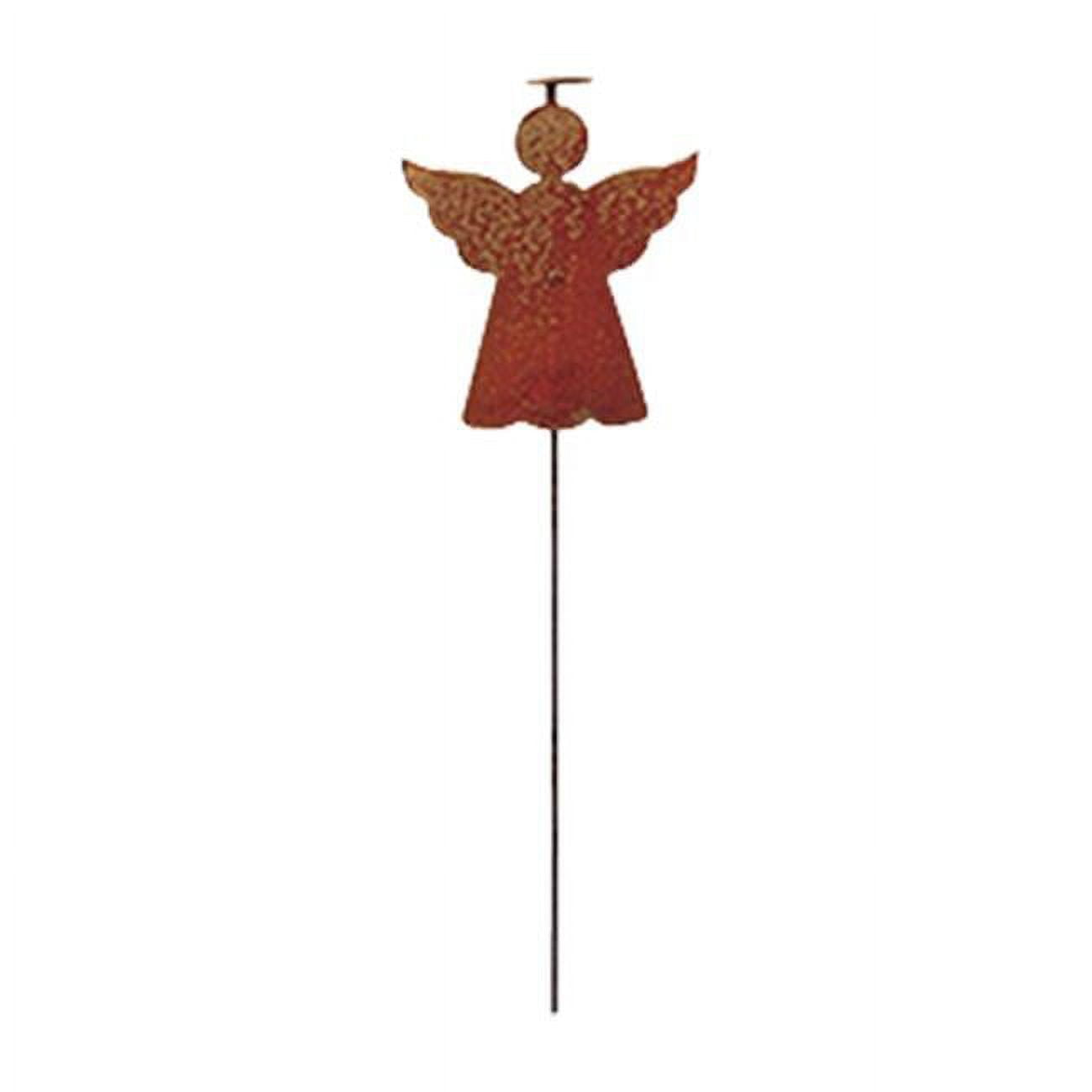 Rustic Brown Wrought Iron Angel Garden Stake