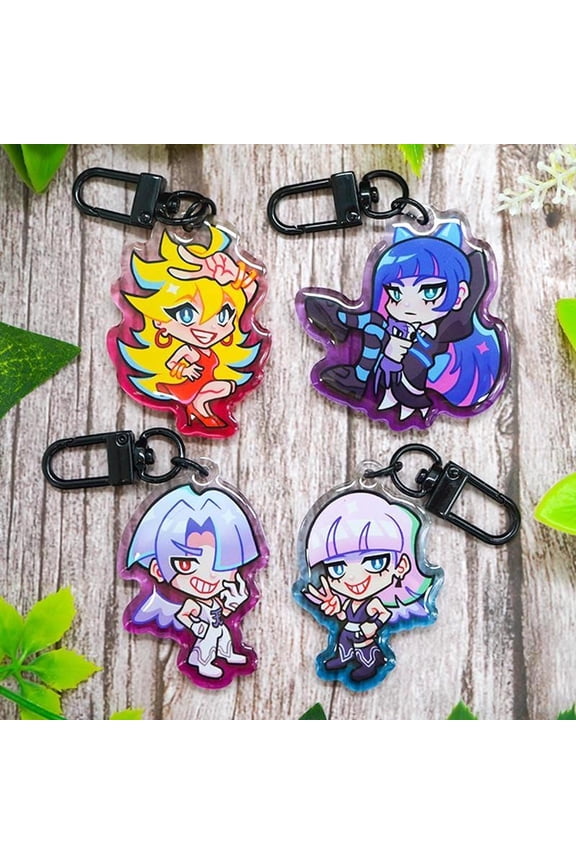 Angel and Demon Anime Style Acrylic Keychain Cute Bag Charm Birthday Gift, random 1 pack