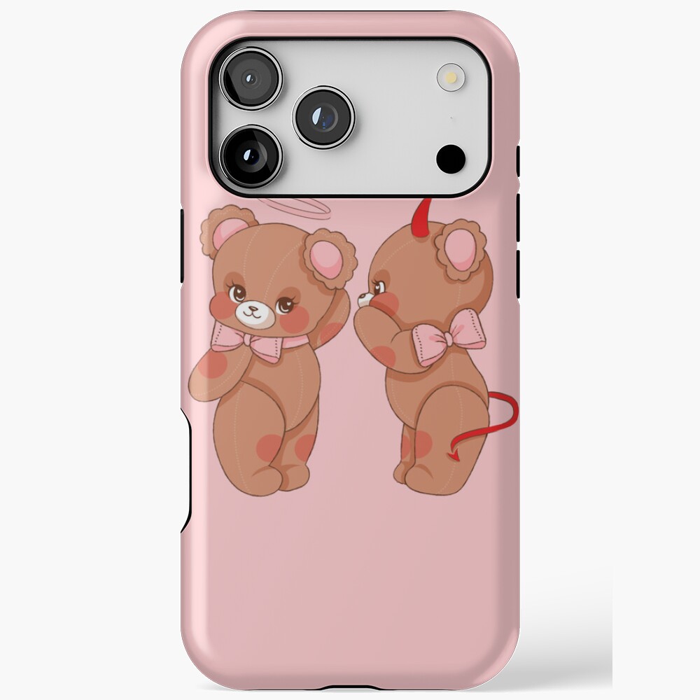 Angel and Devil Teddy Bears Cute Cartoon Illustration Protective and ...