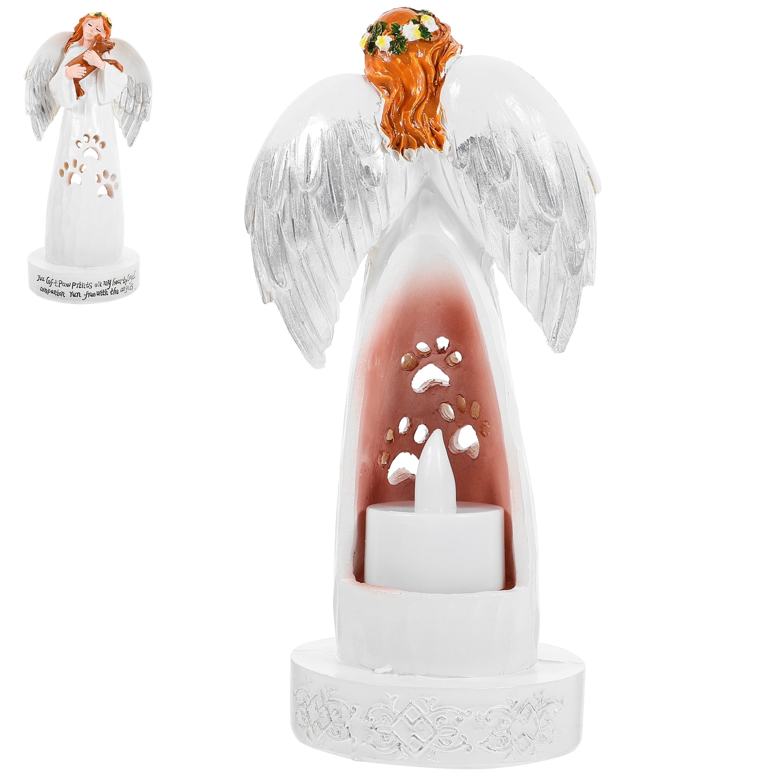 Angel and Dog Figurine Angel Holding A Dog Statue Resin Angel Statue