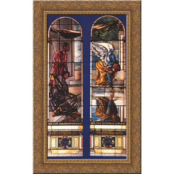 Angel at the Healing Waters of Bethesda 17x24 Gold Ornate Wood Framed Canvas Art by LaFarge, John