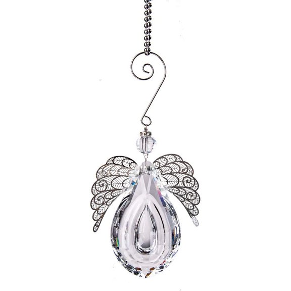 Angel crystal prism pendant sun catcher for window garden hanging decoration gift