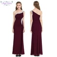 thumbnail image 1 of Angel-fashions Beading One Shoulder Silt Pleat Draped Long Evening Dress Elegant Wedding Party Guest Gown Wine Red X-Large, 1 of 6
