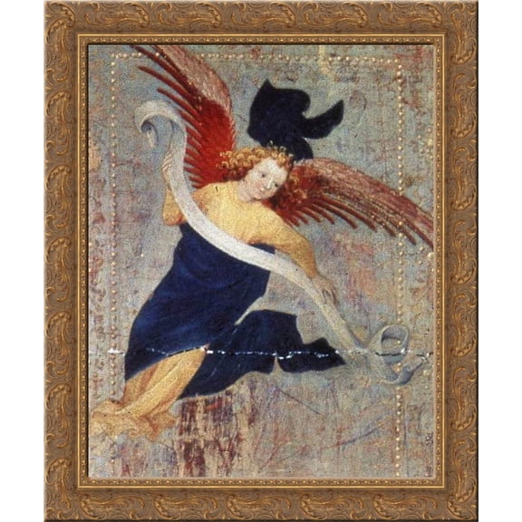 Angel (from Altar of Philip the Bold) 24x20 Gold Ornate Wood Framed Canvas Art by Melchior Broederlam