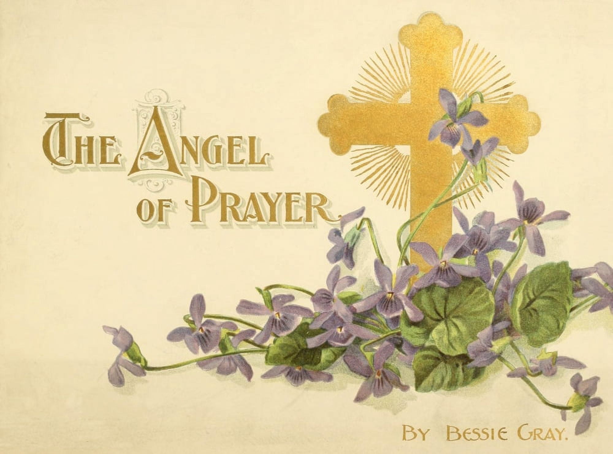 Angel of Prayer 1897 Title page with Cross Canvas Art - Bessie Gray (24 x 36)