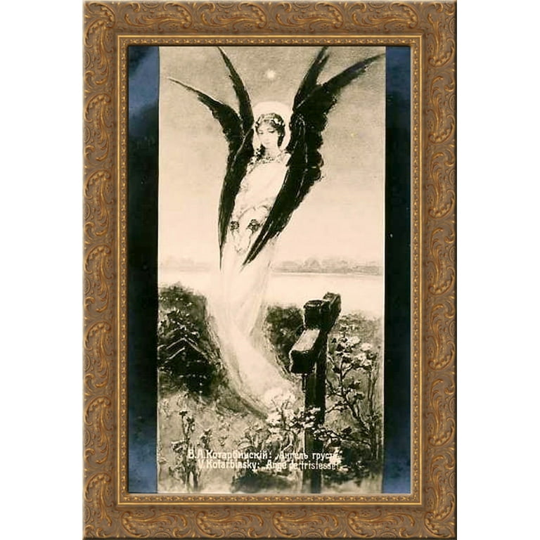 Angel of Sadness 24x16 Gold Ornate Wood Framed Canvas Art by