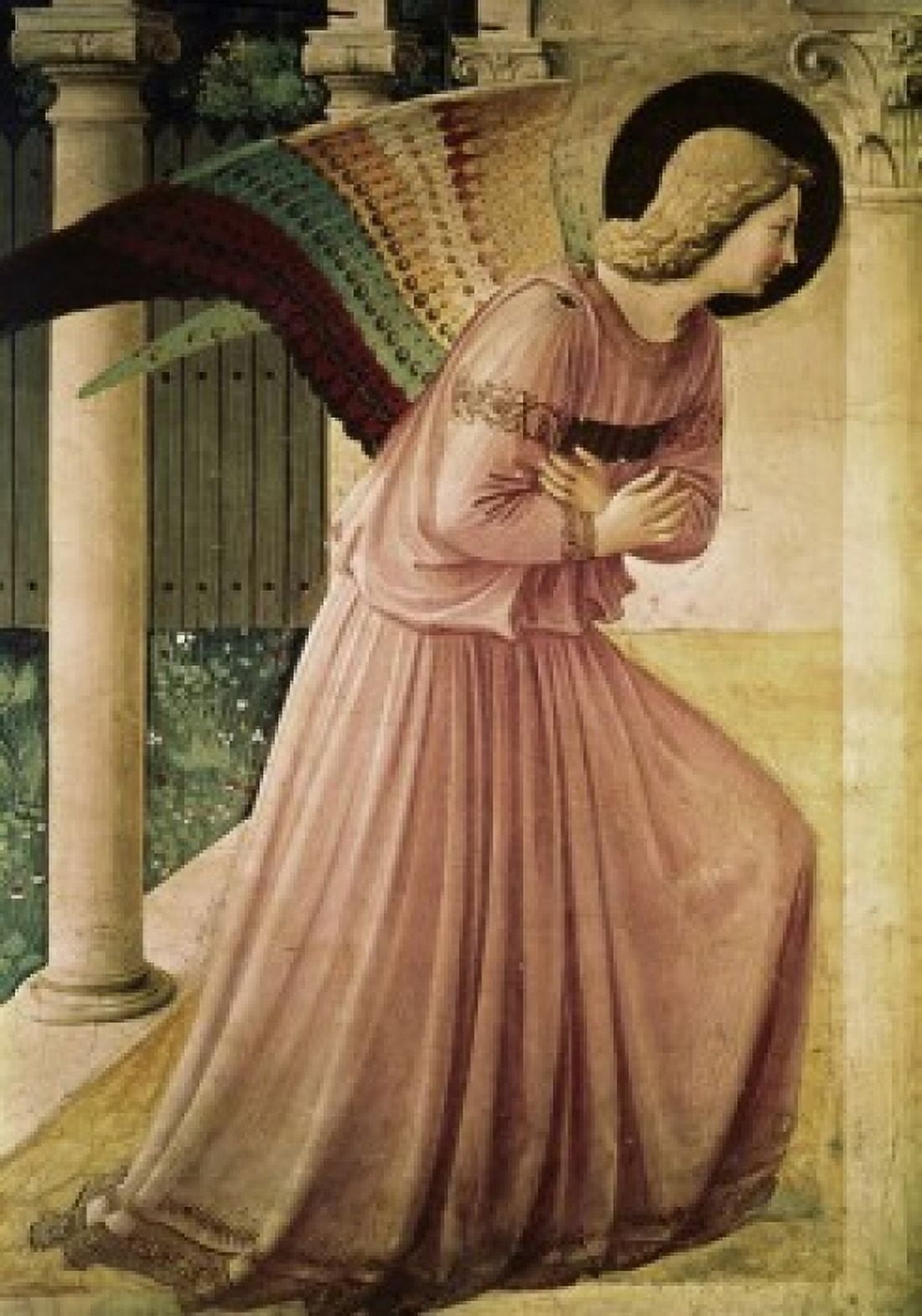 Angel of the Annunciation-Detail Fra Angelico (Guido Di Pietro) c 1400-1455  Italian Canvas Art - Fra Angelico (18 x 24)