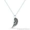 thumbnail image 1 of Angel's / Eagle's Wing Protection & Luck Charm 18x7mm (0.7x0.3in) Pendant & Chain Necklace in Oxidized .925 Sterling Silver, 1 of 1