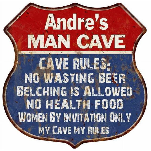 Angel's Man Cave Rules Sign Shield Metal Gift 211110023125