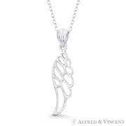 ALFRED & VINCENT Angel's Wing Charm Open-Cutout Pendant & Chain Necklace in .925 Sterling Silver