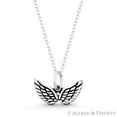 thumbnail image 1 of Angel's Wings w/ Feathers Charm Pendant & Chain Necklace in Oxidized .925 Sterling Silver, 1 of 1
