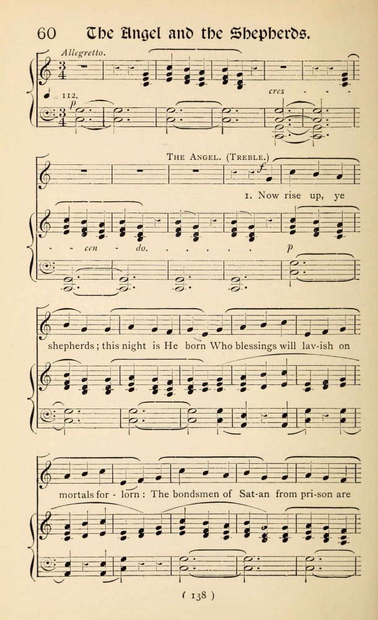 Angel & the Shepherds 1 Christmas Carols New & Old 1850 Canvas Art - (18 x 24)