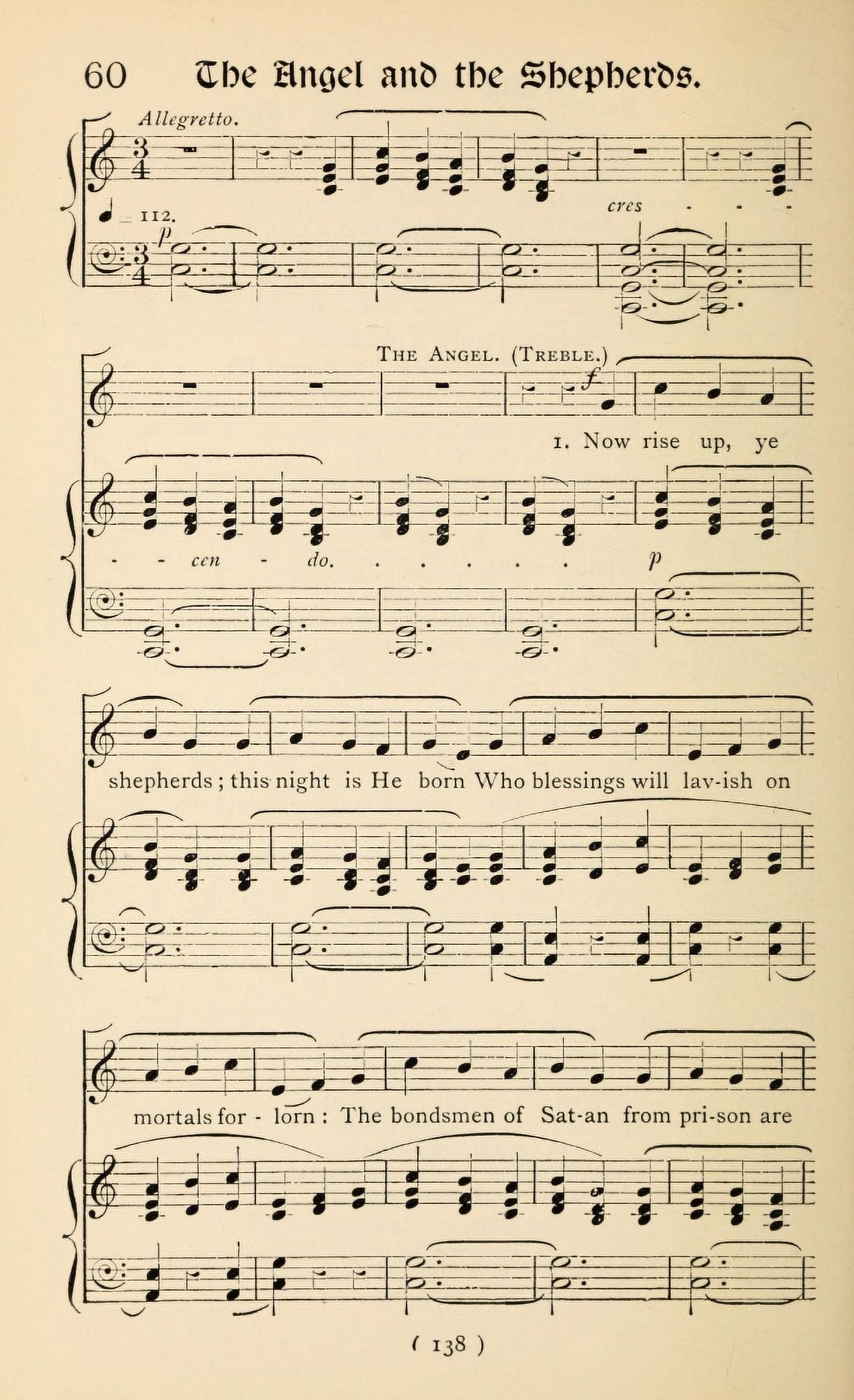 Angel & the Shepherds 1 Christmas Carols New & Old 1850 Canvas Art - (24 x 36)