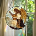 thumbnail image 1 of Angel with Guitar Glass Suncatcher, Spiritual Window Art, 6.3 in, 1 of 3