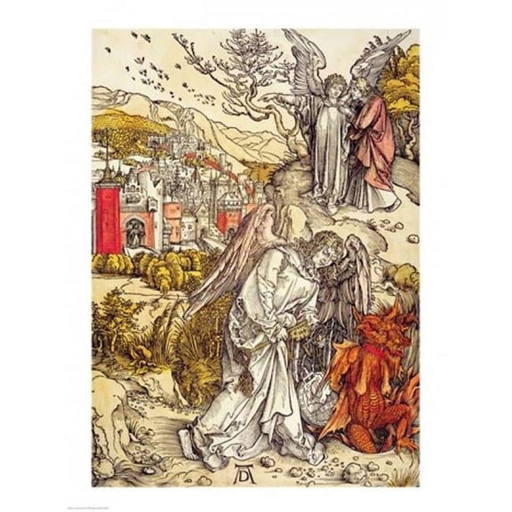 Angel with The Key of The Abyss 1498 Poster Print by Albrecht Durer - 24 x 36 in. - Large