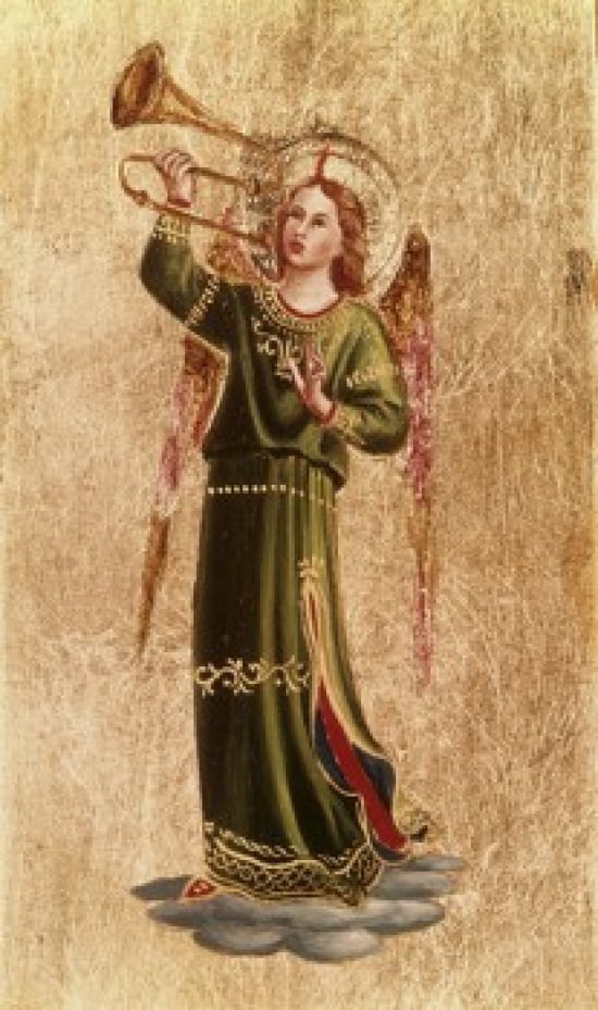 Angel with Trumpet Fra Angelico (ca1395-1455 Italian) Canvas Art - Fra Angelico (18 x 24)