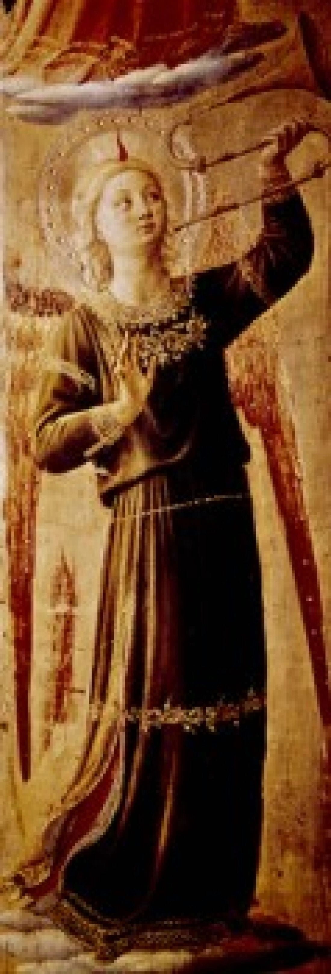 Angel with Trumpet by Fra Angelico (1387-1455) Canvas Art - Fra Angelico (24 x 36)