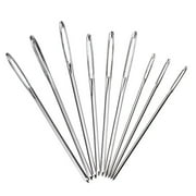 AngelBee 9pcs Large Eye Metal Needles Cross Stitch Knitting Crochet Hook Set Kit