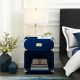 thumbnail image 1 of Posh Living Angela Nightstand with Metal Corner Brackets in Dark Navy/Gold, 1 of 8