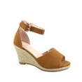 thumbnail image 1 of Angela-28 Women's Open Toe Ankle Strap Espadrille Wedge Sandals, 1 of 2