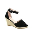 thumbnail image 1 of Angela-28 Women's Open Toe Ankle Strap Espadrille Wedge Sandals, 1 of 2