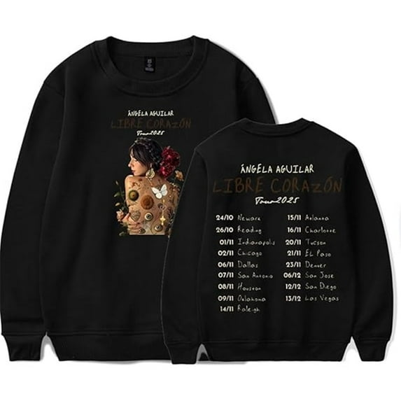 Angela Aguilar Libre Corazon Tour 2025 Long Sleeve Vintage Cute Pullover Unisex Casual Wear