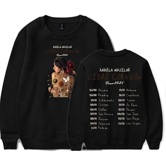 Angela Aguilar Libre Corazon Tour 2025 Long Sleeve Vintage Cute Pullover Unisex Casual Wear