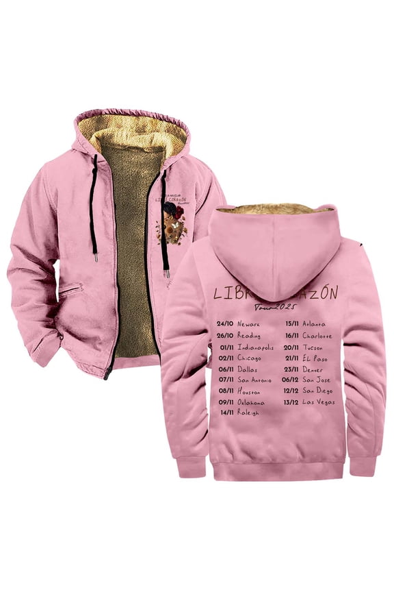 Angela Aguilar Libre Corazon Tour 2025 Zipper Hoodies Women Men Jacket Parkas Long Sleeve Fashion Streetwear Coat