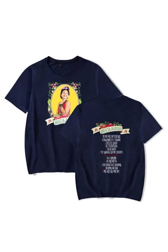 Angela Aguilar Merch T-shirt Fashion Casual Round Neck Unisex Short Sleeved Trendy Street Top Shirt