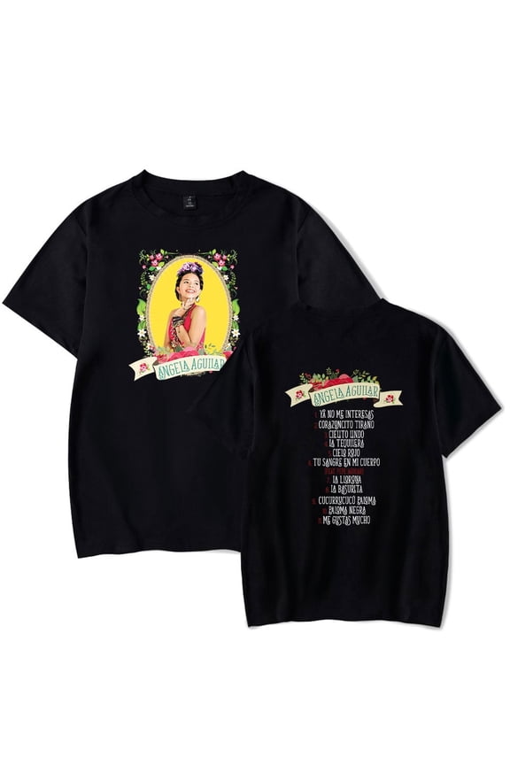 Angela Aguilar Merch T-shirt Fashion Casual Round Neck Unisex Short Sleeved Trendy Street Top Shirt