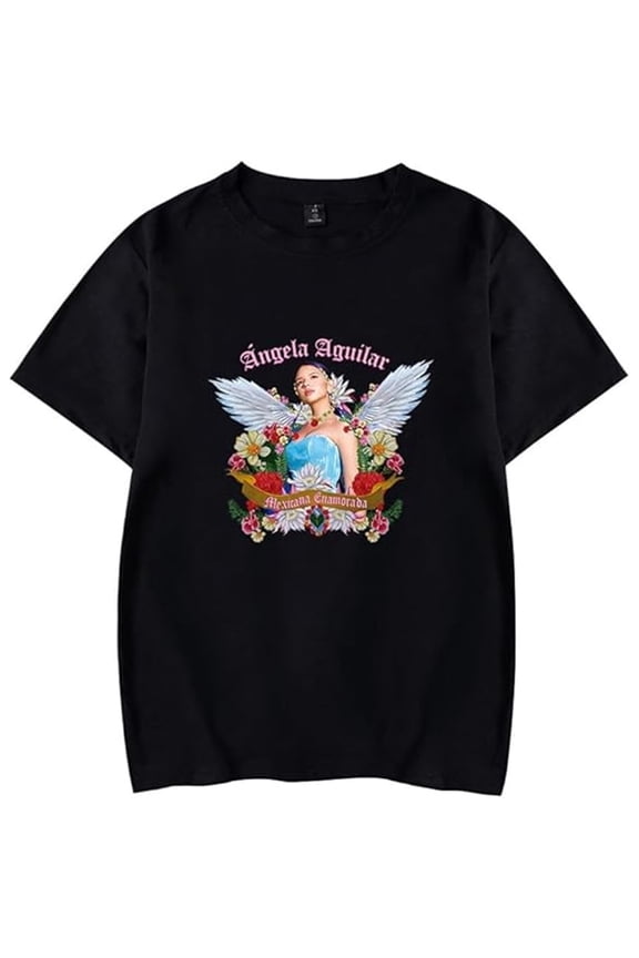Angela Aguilar T-shirt Music Fans Printed Fashion Lightweight Short-Sleeve Tee Daily Wear Street Tee
