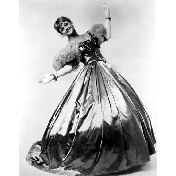Angela Lansbury standing and Leaning Backwards with a Glossy Dress Photo Print (24 x 30)
