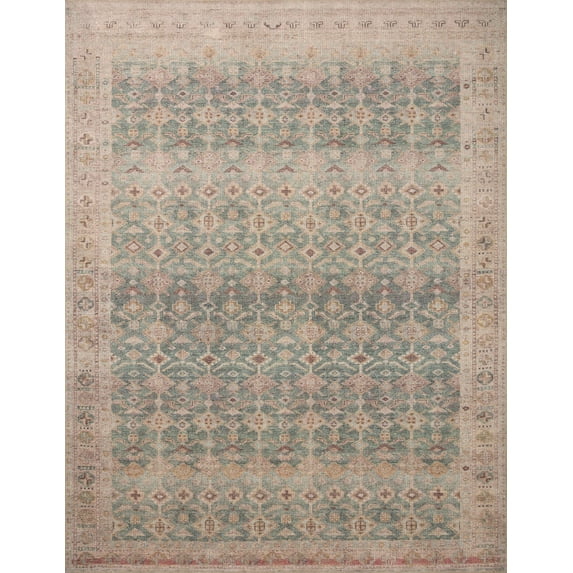 Angela Rose x Loloi Aubrey Aqua / Sand 18" x 18" Sample Rug