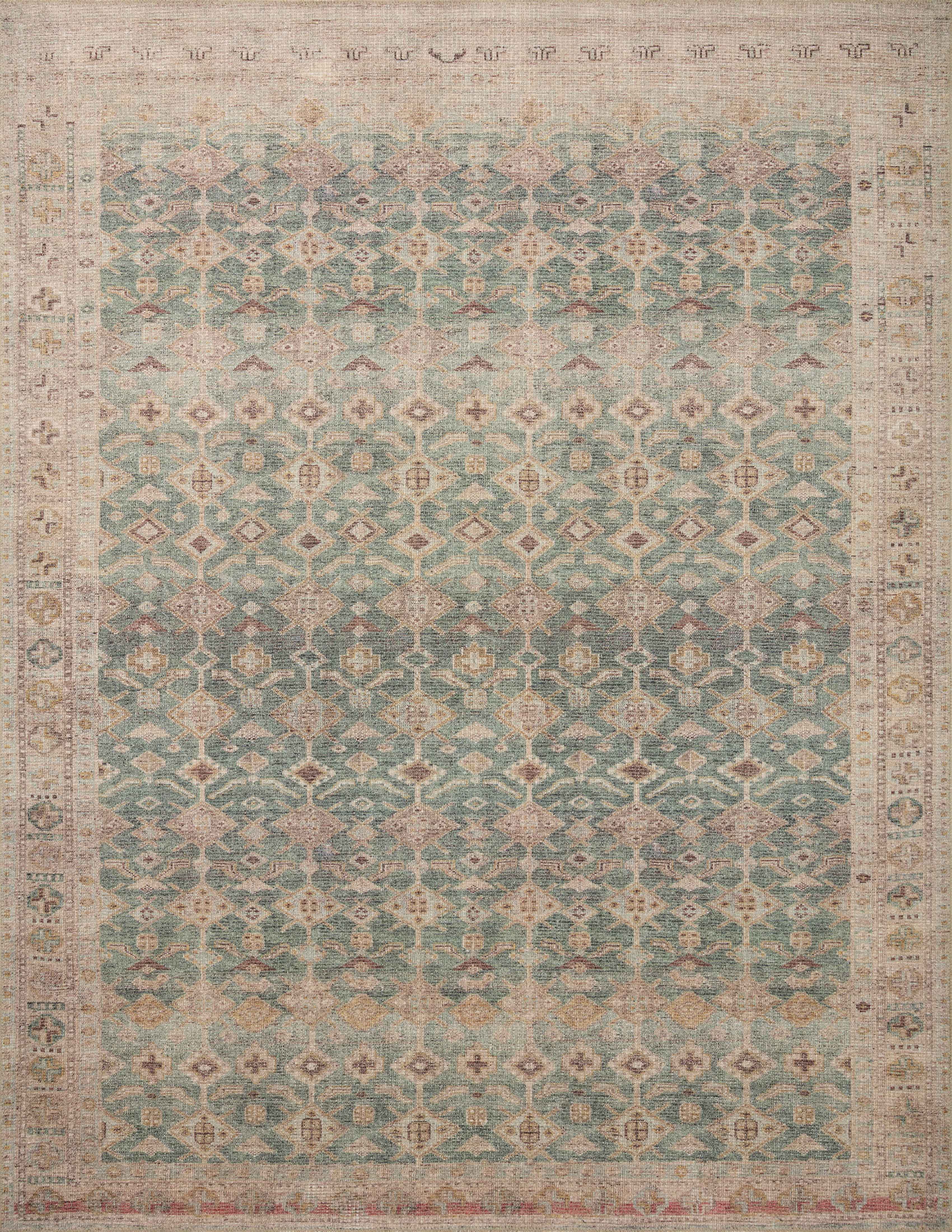 Angela Rose x Loloi Aubrey Aqua / Sand 2'-0" x 5'-0" Accent Rug