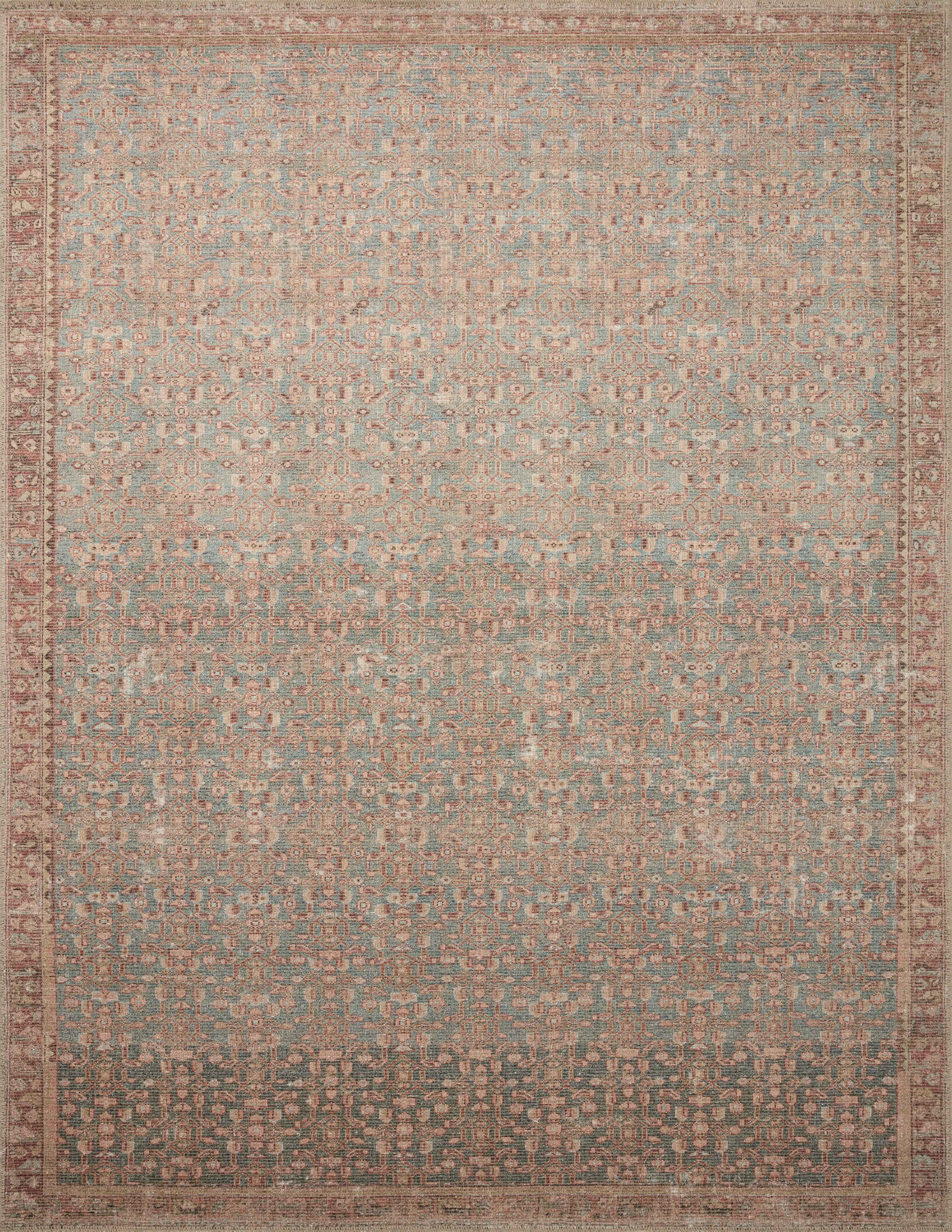 Angela Rose x Loloi Aubrey Blue / Terracotta 3'-9" x 5'-6" Accent Rug