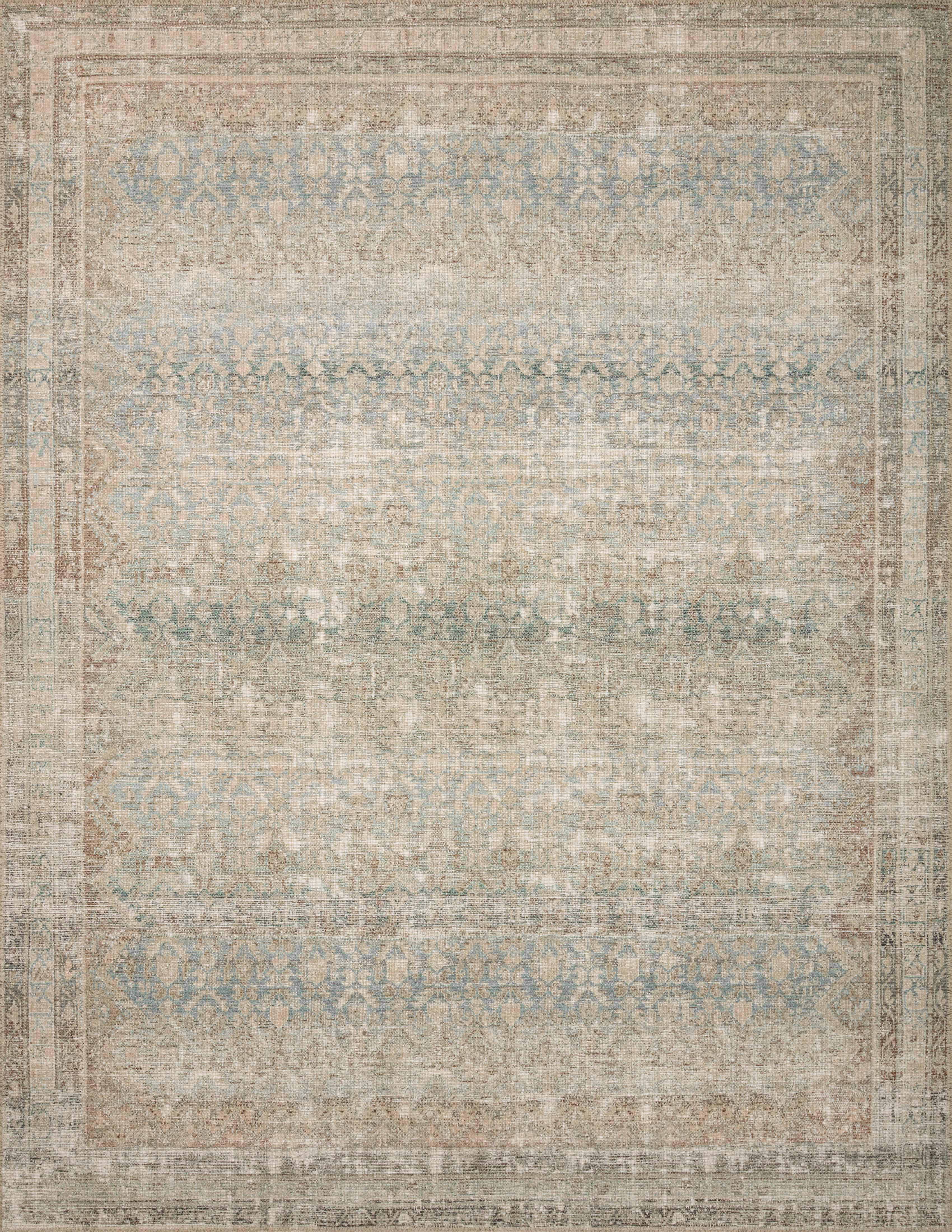 Angela Rose x Loloi Aubrey Jade / Natural 2'-6" x 7'-6" Runner Rug