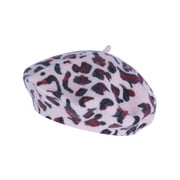 Angela & William  French Leopard Print Wool Beret Hat (Women)