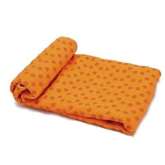 Angelbeauty Microfiber Non Skid Yoga Towel Yoga Mat 24"x72" with Carry Bag (Orange)