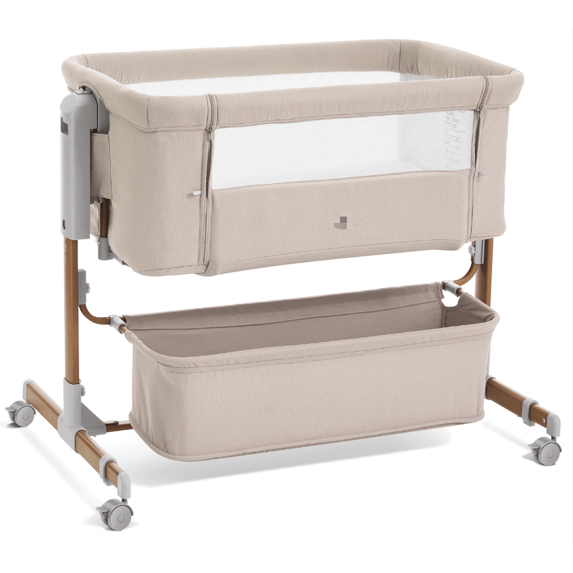 Angelbliss 3-in-1 Baby Bassinet & Bedside Sleeper, 6-Height Adjustable Rocking Crib for Newborns with Storage Basket