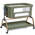 thumbnail image 1 of Angelbliss 3-in-1 Baby Bassinet, Rocking Bedside Bassinet with Firm Mattress and Lockable Wheels, Green, 1 of 7