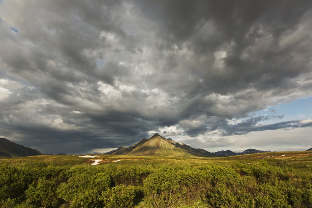 Angelcomb Mountain Lit By Late Afternoon Light Along The Dempster HighwayYukon Canada Canvas Art - Robert Postma Design Pics (19 x 12)