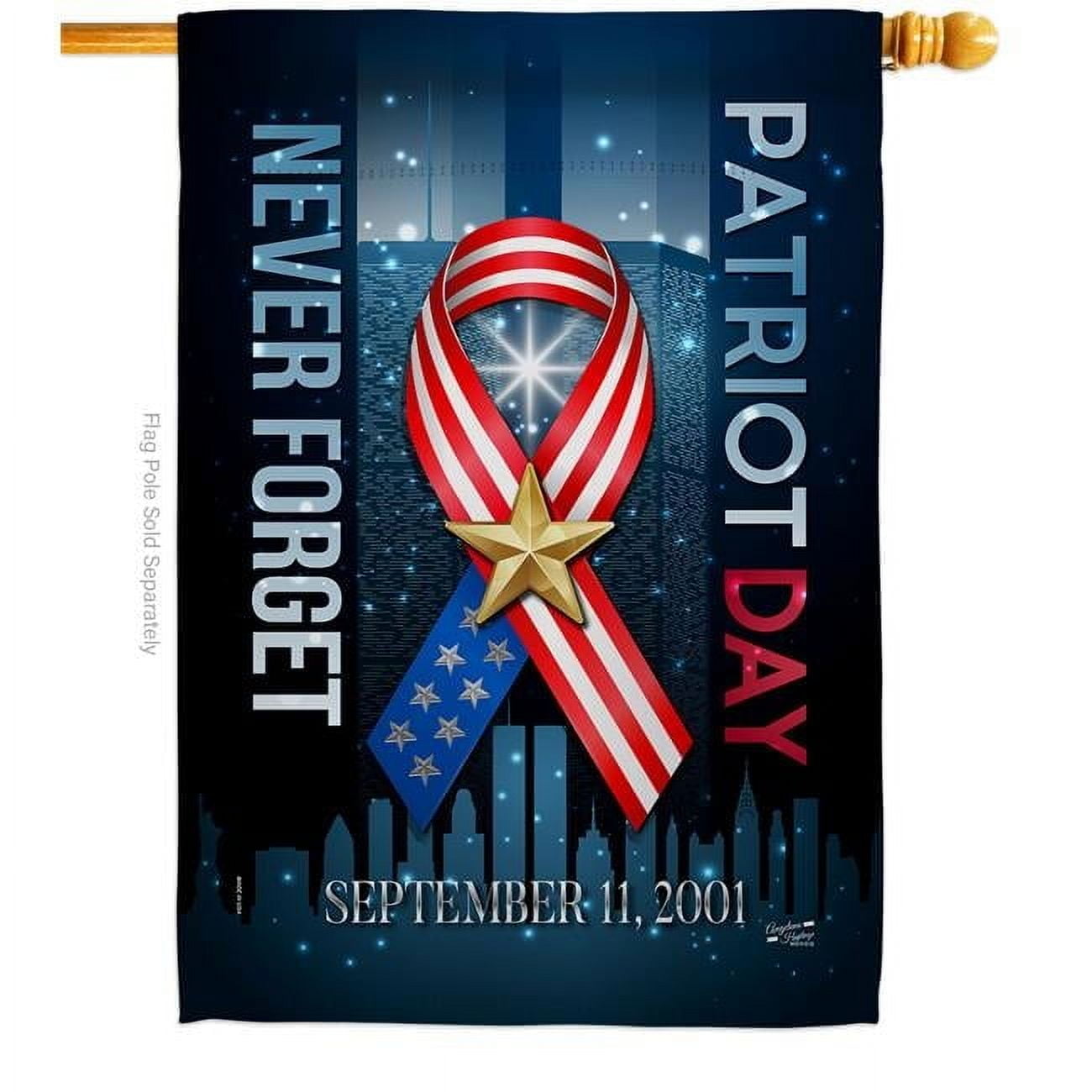 3x5 Ft NEVER FORGET 9/11 USA NY Skyline Flag – 100% Polyester, Printed, Outdoor/Indoor Use