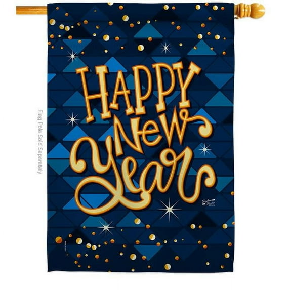 Angeleno Heritage 28 x 40 in. Delight New Year House Flag with Winter Double-Sided Decorative Vertical Flags Decoration Banner Garden Yard Gift