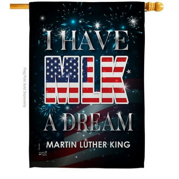 Angeleno Heritage 28 x 40 in. I Have A Dream MLK Black History Martin Luther King Double-Sided Decorative Vertical House Flags - Decoration Banner Garden Yard Gift