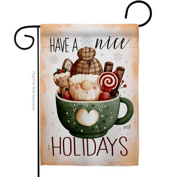 Angeleno Heritage G130304-BO 13 x 18.5 in. Hot Coco Gnome Garden Flag for Wintertime Winter Wonderland Double-Sided Decorative Vertical Flags & House Decoration Banner Yard Gift