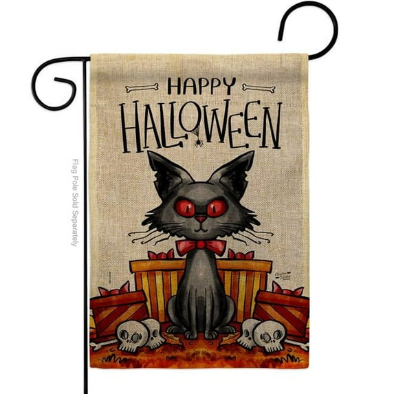Angeleno Heritage G130409-DB Kitty O Ween Falltime Halloween 13 x 18.5. in. Double-Sided Decorative Vertical House Garden Flag for Decoration Banner Yard Gift